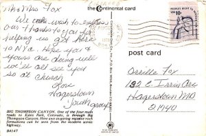 Big Thompson Canyon   Estes Park, Colorado Continental Size: Approx 4 X 6 inc...