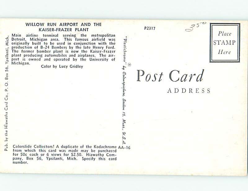 Chrome WILLOW RUN AIRPORT Detroit Michigan MI AG3345