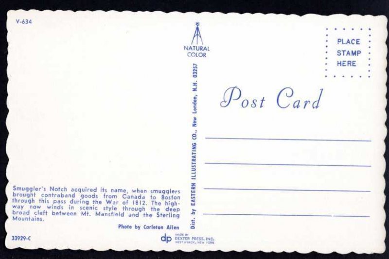 Vermont SMUGGLER'S NOTCH between Mt. Mansfield and the Sterling Mts Chrome