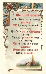 Vintage Postcard 1910's A Merry Christmas Greetings Old Wish But Worth Repeating