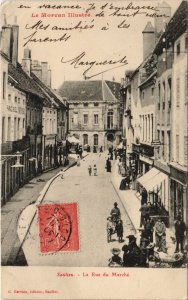 CPA SAULIEU - La Rue du Marché (115897)