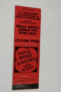 Fair Price 2nd Street Liquor Store Jamestown NY 20 Strike Matchbook Cover