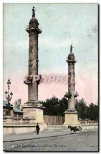 Old Postcard Bordeaux Rostral Columns