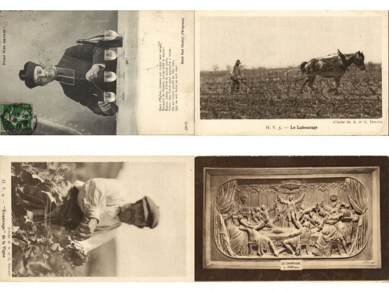 ALCOHOL, WINE PRODUCTION 150 Vintage Postcards (L6583)