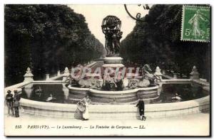 Paris Postcard Old Luxembourg Fountain Carpeaux