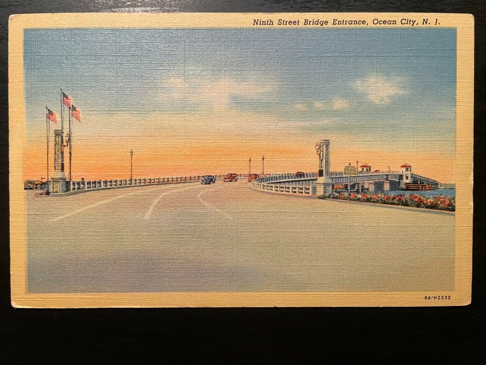 Vintage Postcard 1938 Ninth Street Bridge Entrance Ocean City New