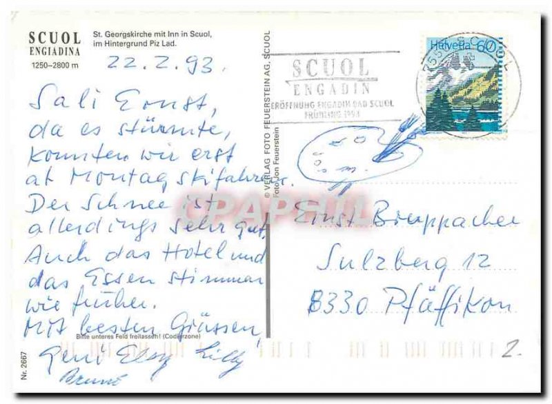 Modern Postcard Inn in St. Georgskirche put Scuol