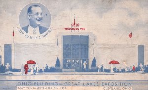 Vintage Postcard Ohio Building Great Lakes Exposition 1937 Cleveland Ohio OH