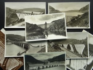 8 x ELLAN VALLEY Reservoirs / Dam Collection - Old RP Postcards