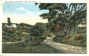 Old House and Road - Cape Cod, MA Massachusetts - WB