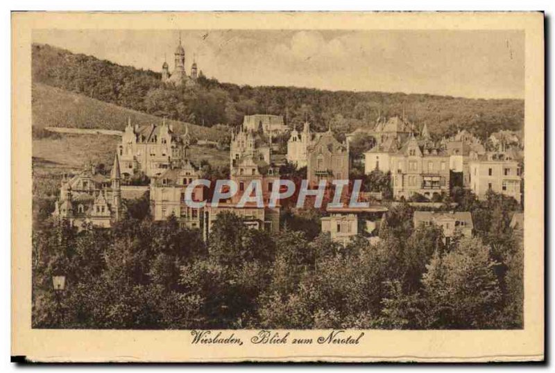 Old Postcard Wiesbaden Blick zum Nerotal