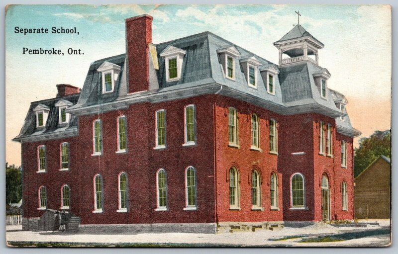 Postcard Pembroke Ontario c1910s Separate School Renfrew County *as is*