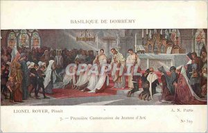 Old Postcard Basilica of Domremy Lionel Royer Pinxit First Communion of Joan ...