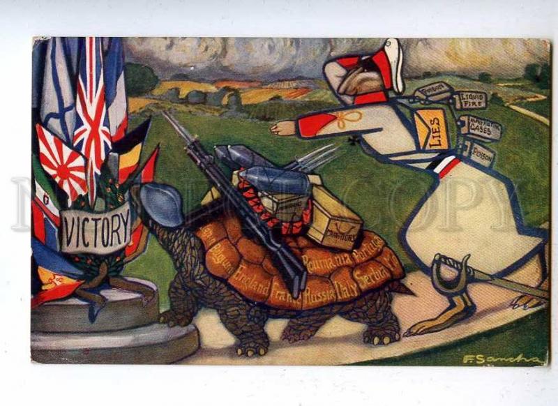 187986 WWI Propaganda AESOP Dressed HARE Turtle by SANCHA TUCK