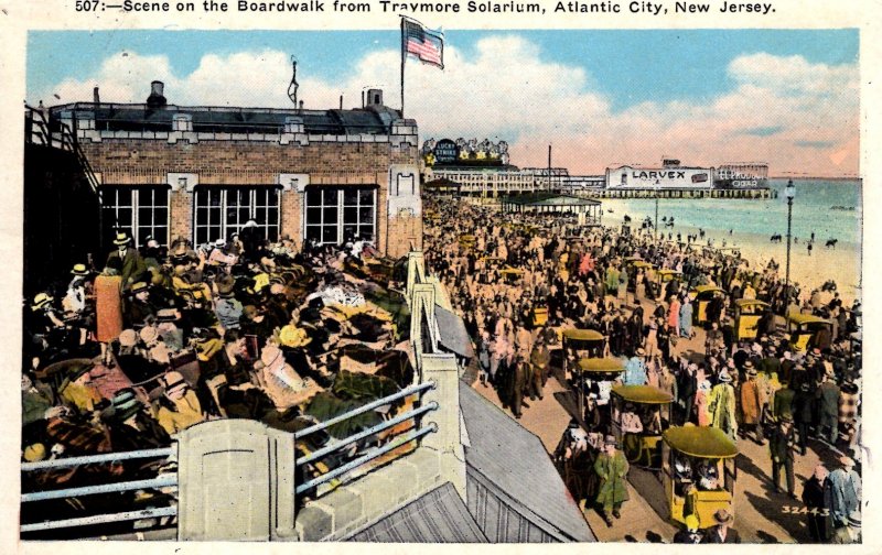 Atlantic City, New Jersey - Scene on the Boardwalk from Traymore Solarium - 1931