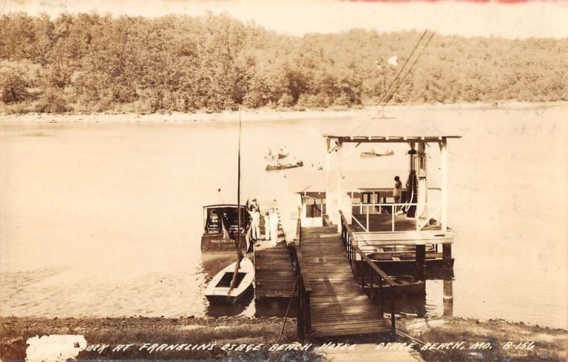 Osage Beach Missouri Dock Pier Harbor Lake Real Photo Antique Postcard K25778