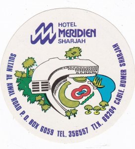 Sharjah Hotel Meridien Vintage Luggage Label sk3387