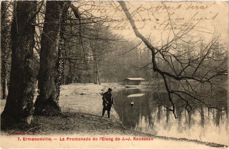 CPA ERMENONVILLE La Promenade de l'Etang de J.-J. ROUSSEAU (377118)