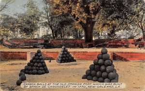 Cannon Balls at the Old Spanish Fort Built in 1770 - New Orleans, Louisiana LA  
