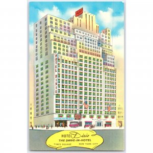 Postcard Hotel Dixie Drive-In Times Square New York City Architecture