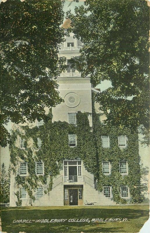 Middlebury College Middlebury Vermont VT Chapel Postcard