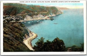 California CA, 1927 Shore Line Avalon, Catalina Island, Lover's Cove, Postcard