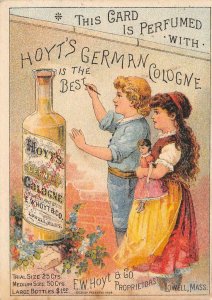 HOYT'S German Cologne Lowell, MA Perfume Antique c1880s Victorian Trade Card