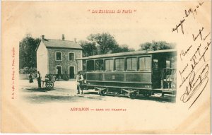 CPA AK ARPAJON Gare du Tramway TRAM VAPEUR (977249)