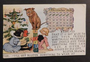 Mint USA Advertisement Postcard Buster Brown Tige December 1906 Present