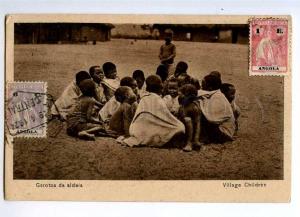 235482 Portuguese Angola village semi-nudes black children OLD