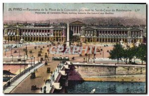 Old Postcard Paris Panorama of the Place de la Concorde taken to Sacred Heart...