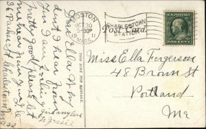 Boston MA Forest Hills Elevated RR Train Trolley Station c1910 Postcard