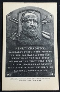 Unused Postcard Henry Chadwick National Baseball Hall of Fame NY LB