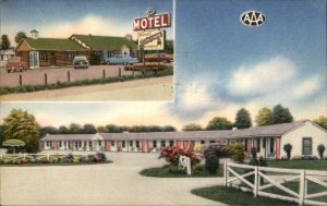 Bel Air Maryland Brownie Motel Restaurant Log Cabins c1930-50s Vintage Postcard
