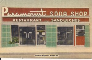 Miami FL, Paramount Soda Shop, Diner, Restaurant, Art Deco Style, 1935 Linen