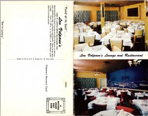 Fold Out Postcard Lou Volpano's Lounge and Restaurant in Milwaukee, Wisconsin