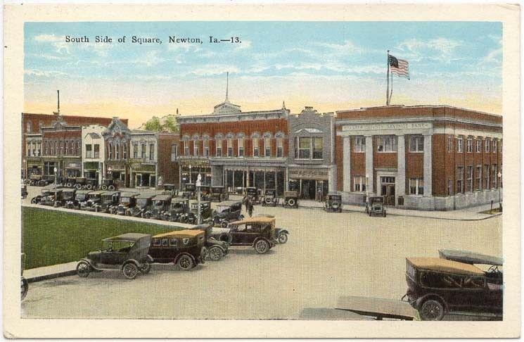 Newton, Iowa, Early View of South Side of Square