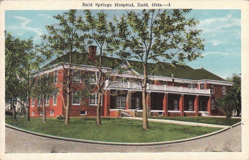 Postcard Enid Springs Hospital Enid OK