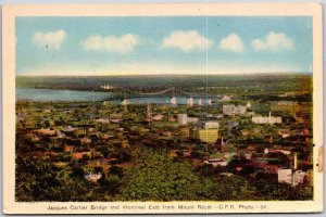 Jacques Cartier Bridge And Montreal East From Mount Royal Canada Postcard