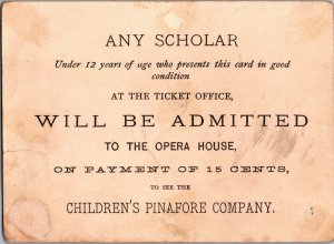 Vintage Vaudeville Children's New York Miniature Opera Co. Victorian Trade Card