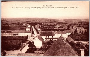 En Morvan Saulieu Vue Panoramique Prise Du Clocher De Basilique France Postcard