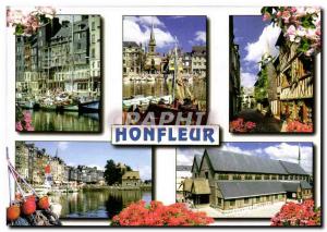 Modern Postcard Honfleur Old Basin and the typical facades of the quay Saint ...