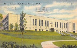 Charleston West Virignia 1945 Postcard Stonewall Jackson High School