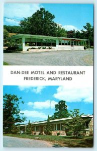 FREDERICK, Maryland MD ~ Roadside DAN-DEE MOTEL Restaurant c1960s   Postcard