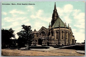 Worcester Massachusetts 1910 Postcard First Baptist Church