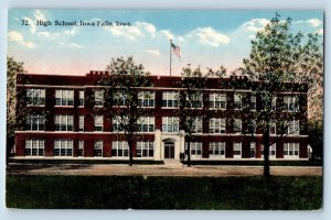 Iowa Falls Iowa IA Postcard High School Exterior Building c1910 vintage Antique