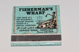 Fisherman's Wharf Kewalo Basin Honolulu Hawaii 30 Strike Matchbook