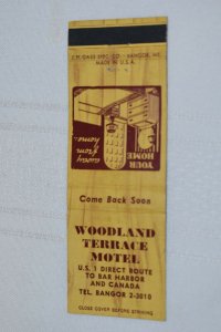 Woodland Terrace Motel Bangor 20 Strike Matchbook Cover