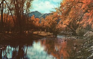 Postcard Mount Princeton Autumn Chalk Creek Reflects Splendor Of Gold Colorado