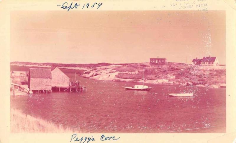 Peggy's Cove Nova Scotia Canada Harbor View Real Photo Non PC Back JA455492